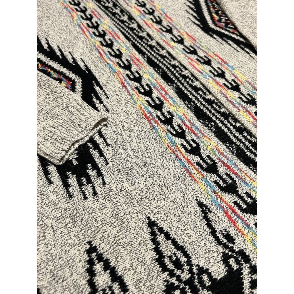 Desheng Cardigan Sweater Size Measurement Photos Cream Aztec/Western Open - Picture 4 of 9
